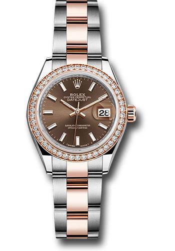 rolex-steel-and-everose-gold-rolesor-lady-datejust-28-watch-diamond-bezel-chocolate-index-dial-oyster-bracelet-279381rbr-choio