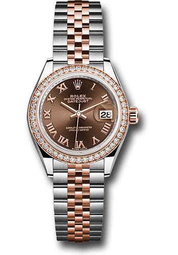 rolex-steel-and-everose-gold-rolesor-lady-datejust-28-watch-diamond-bezel-chocolate-roman-dial-jubilee-bracelet-279381rbr-chorj