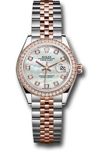 rolex-steel-and-everose-gold-rolesor-lady-datejust-28-watch-diamond-bezel-white-mother-of-pearl-diamond-dial-jubilee-bracelet-279381rbr-mdj