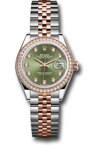 rolex-steel-and-everose-gold-rolesor-lady-datejust-28-watch-diamond-bezel-olive-green-diamond-dial-jubilee-bracelet-279381rbr-ogdj