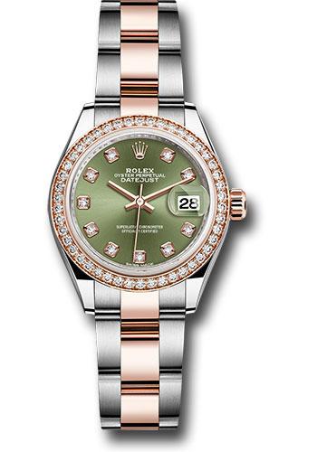 rolex-steel-and-everose-gold-rolesor-lady-datejust-28-watch-diamond-bezel-olive-green-diamond-dial-oyster-bracelet-279381rbr-ogdo