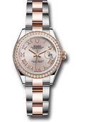 rolex-steel-and-everose-gold-rolesor-lady-datejust-28-watch-diamond-bezel-sundust-roman-dial-oyster-bracelet-279381rbr-suro