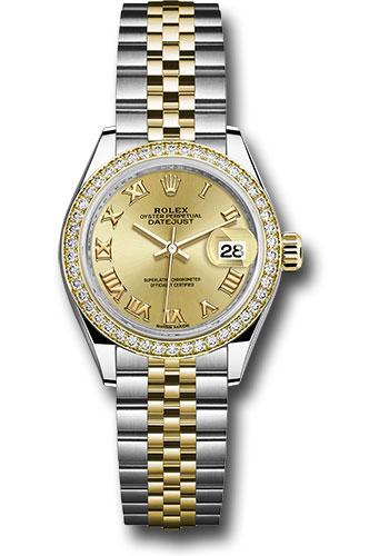 rolex-steel-and-yellow-gold-rolesor-lady-datejust-28-watch-diamond-bezel-champagne-roman-dial-jubilee-bracelet-279383rbr-chrj