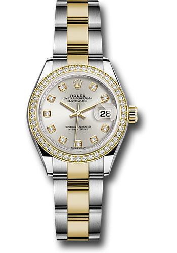 rolex-steel-and-yellow-gold-rolesor-lady-datejust-28-watch-diamond-bezel-silver-diamond-dial-oyster-bracelet-279383rbr-sdo