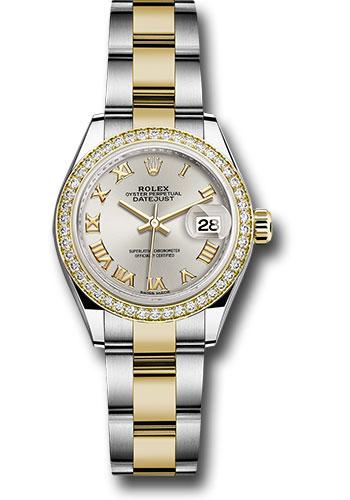 rolex-steel-and-yellow-gold-rolesor-lady-datejust-28-watch-diamond-bezel-silver-roman-dial-oyster-bracelet-279383rbr-sro