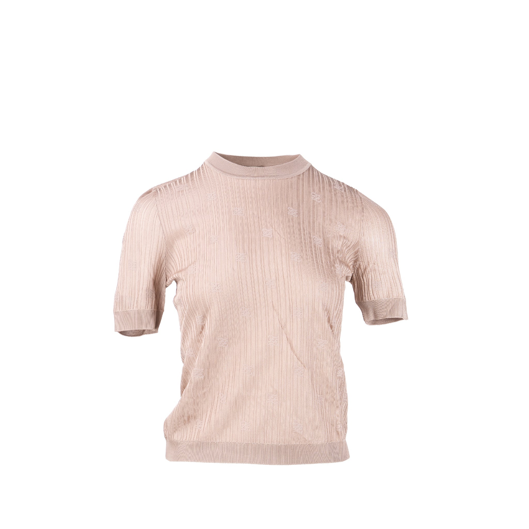 fendi-size-38-knit-short-sleeve-viscose-beige