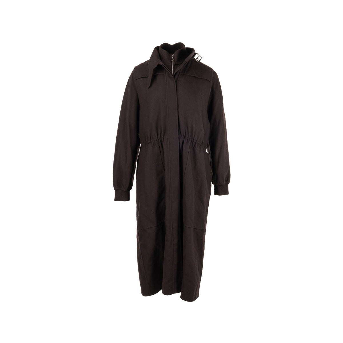 hermes-size-40-ensemble-coat-and-vest-virgin-wool-silk-dark-brown-sell-in-set
