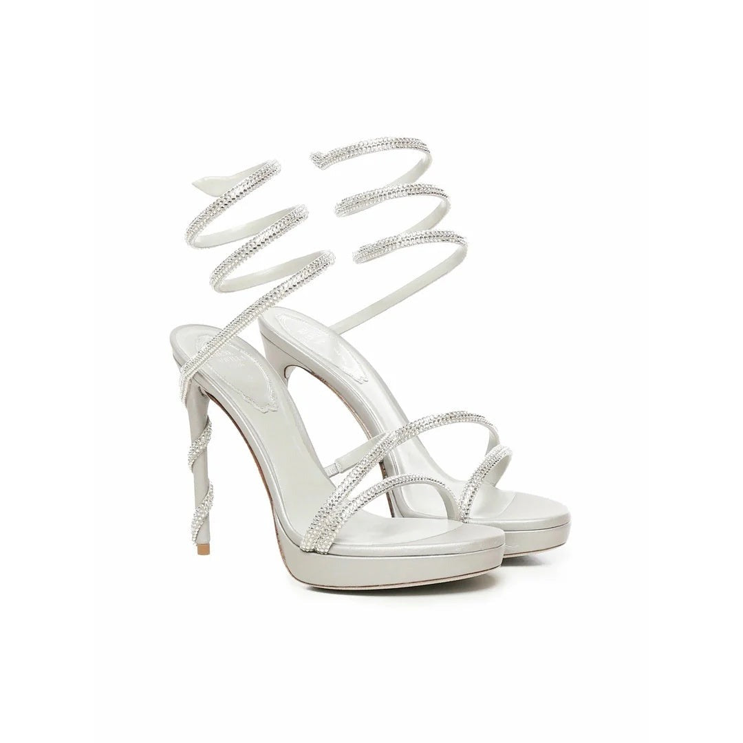 RENÉ CAOVILLA MARGOT PLATFORM SANDAL WITH BUTTERFLIES SILVER (NO BUTTERFLIES)