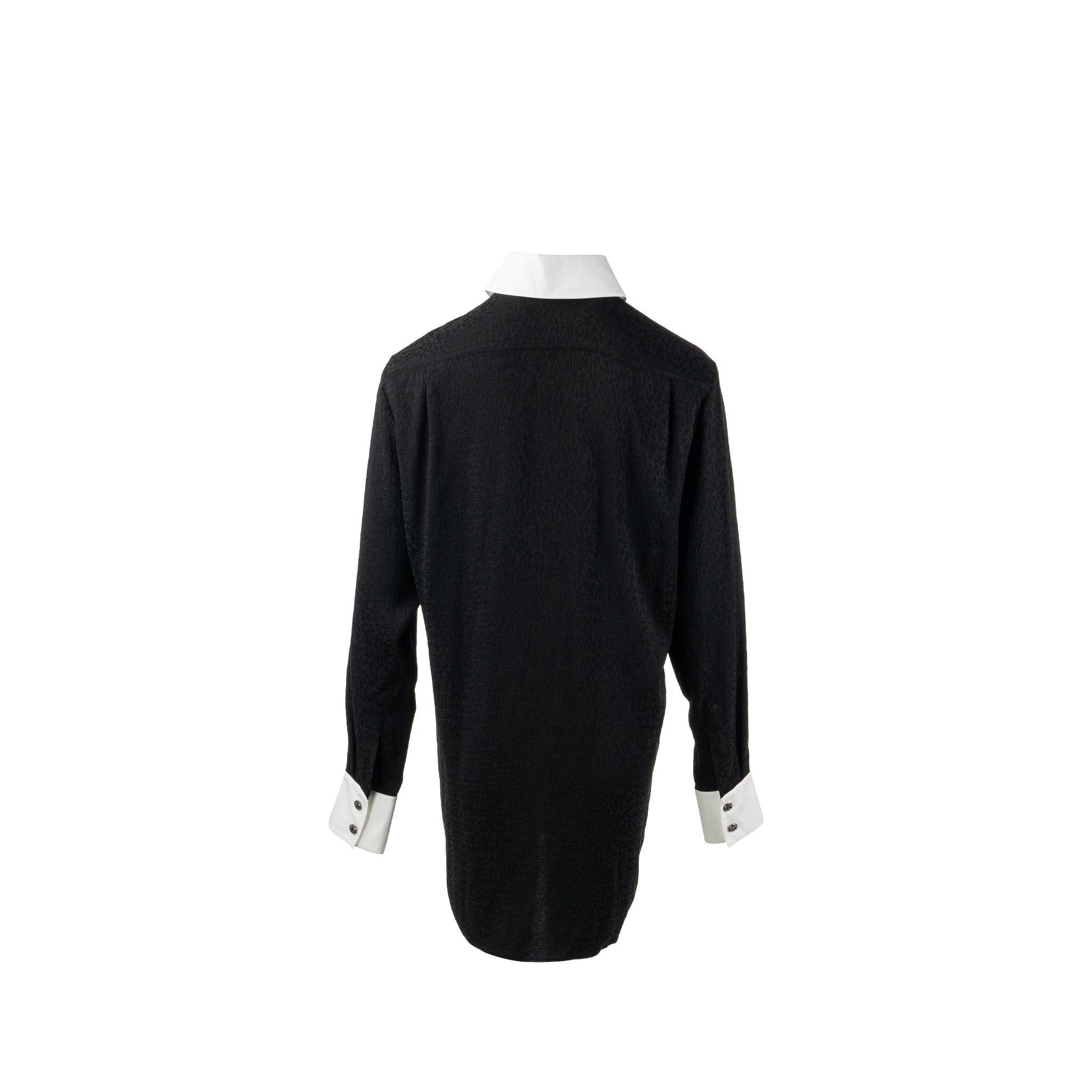 chanel-21k-size-36-cc-logo-printed-tunic-shirt-silk-black-white
