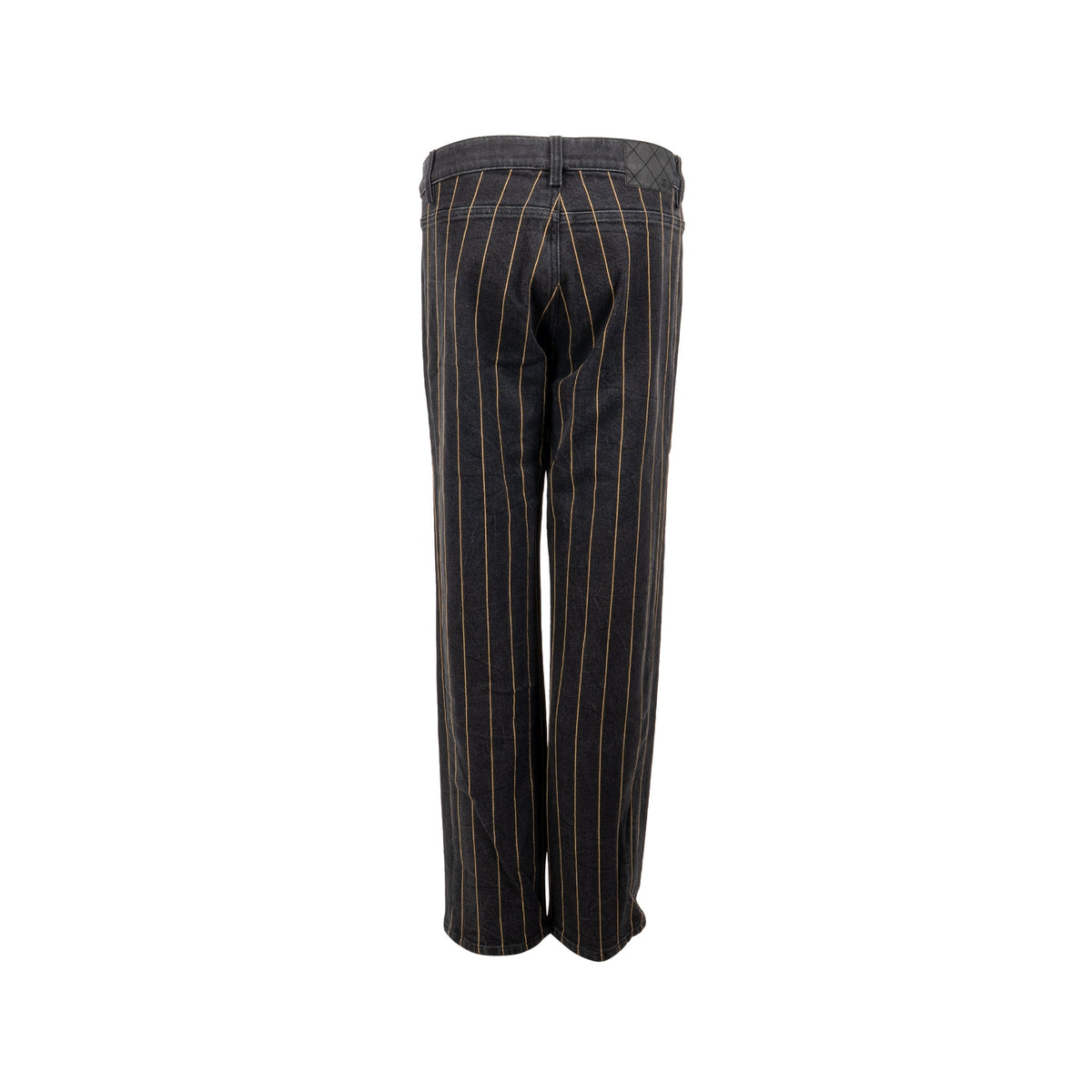 chanel-size-40-gold-striped-jeans-pants-black