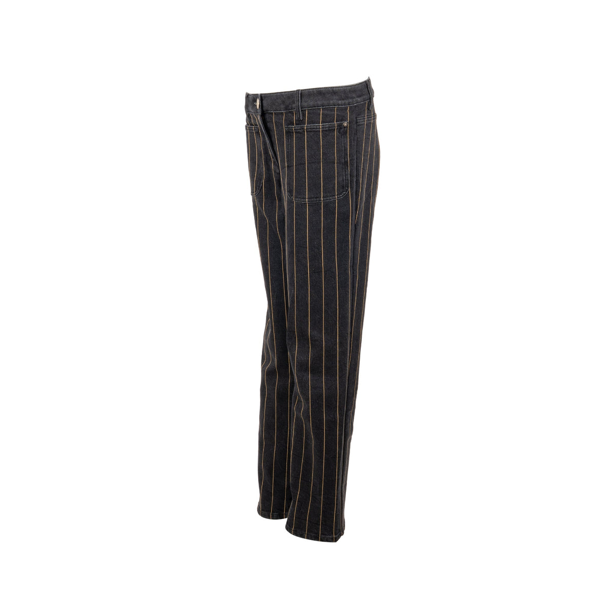 chanel-size-40-gold-striped-jeans-pants-black