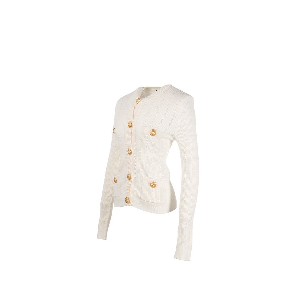 balmain-size-34-fine-knit-button-fasterning-cardigan-white