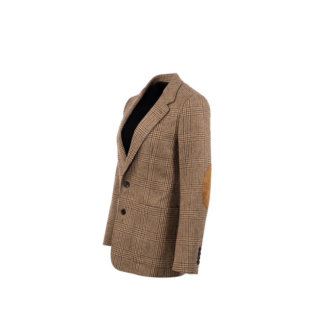 celine-size-34-houndstooth-blazer-wool-brown-green-1