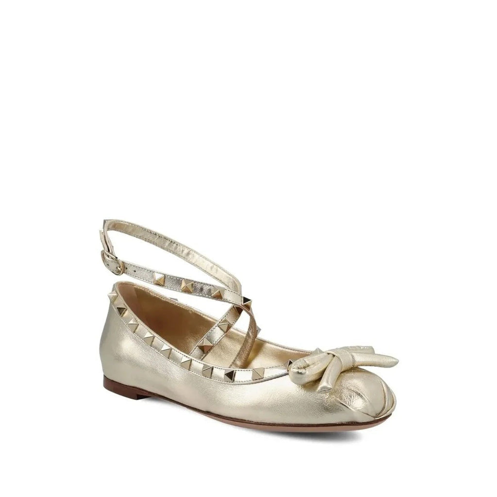 VALENTINO GARAVANI ONDETTE RUBBER BALLERINA GOLD