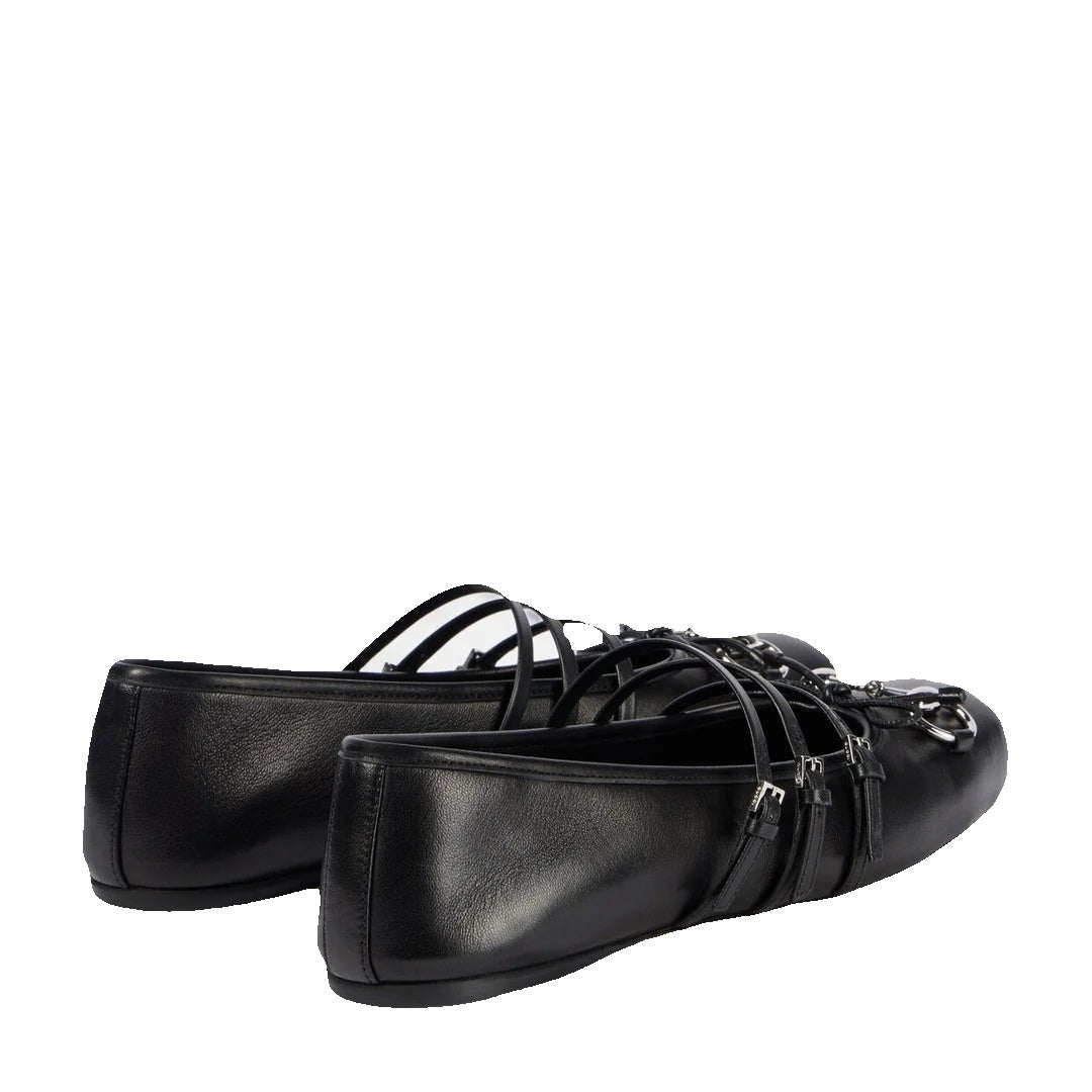 GUCCI SHEARLING BALLERINAS BLACK