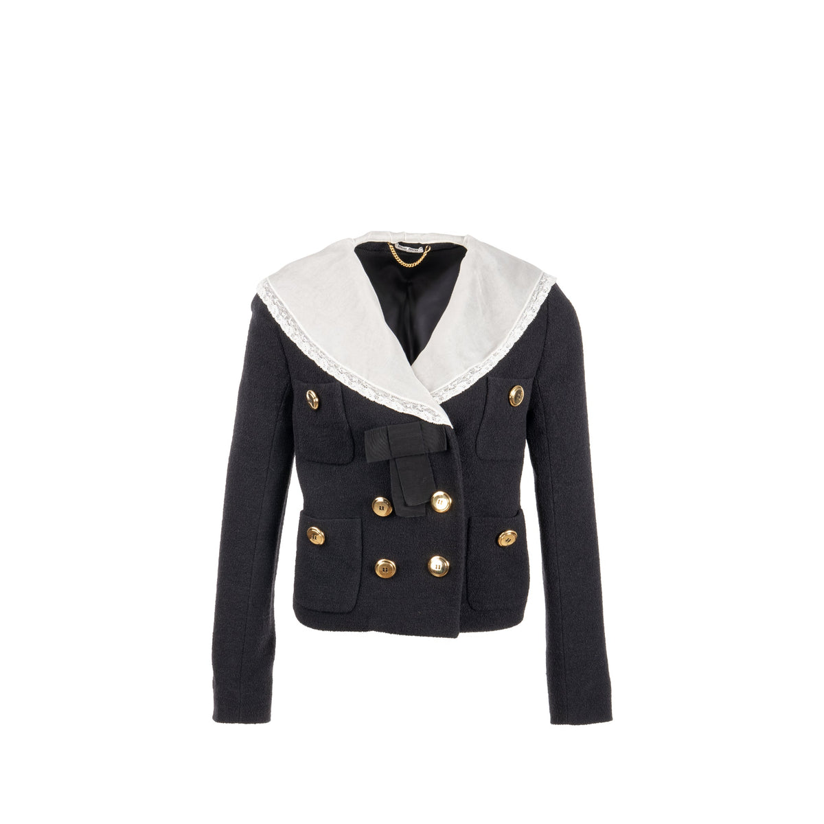 miu-miu-size-40-lace-buttoned-jacket-virgin-wool-polyamide-silk-black-ghw-1