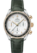 omega-speedmaster-38-co-axial-chronograph-watch-38-mm-steel-and-yellow-gold-case-dual-diamond-bezel-silvery-dial-green-leather-strap-324-28-38-50-02-001