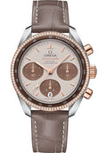 omega-speedmaster-38-co-axial-chronograph-watch-38-mm-steel-and-sedna-gold-case-dual-diamond-bezel-cappuccino-dial-taupe-brown-leather-strap-324-28-38-50-02-002