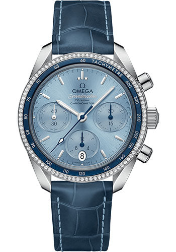 omega-speedmaster-38-co-axial-chronograph-watch-38-mm-steel-case-dual-diamond-bezel-ice-blue-dial-blue-leather-strap-324-38-38-50-03-001