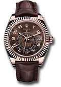 rolex-everose-gold-sky-dweller-watch-chocolate-sunray-arabic-dial-brown-leather-strap-326135-cho
