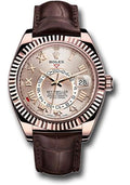 rolex-everose-gold-sky-dweller-watch-sundust-roman-dial-brown-leather-strap-326135-su