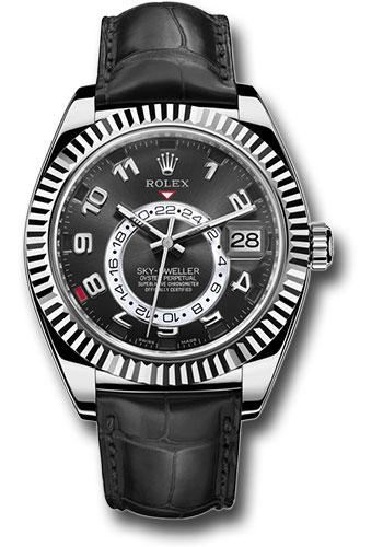 rolex-white-gold-sky-dweller-watch-black-arabic-dial-black-leather-strap-326139-bk