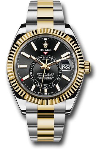 rolex-yellow-rolesor-sky-dweller-watch-black-index-dial-oyster-bracelet-326933-bk