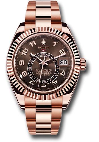 rolex-everose-gold-sky-dweller-watch-chocolate-sunray-arabic-dial-oyster-bracelet-326935-cho