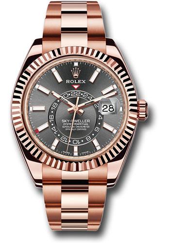 rolex-everose-gold-sky-dweller-watch-dark-rhodium-index-dial-oyster-bracelet-326935-dkr