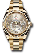 rolex-yellow-gold-sky-dweller-watch-silver-sunray-roman-dial-gold-bracelet-326938-s