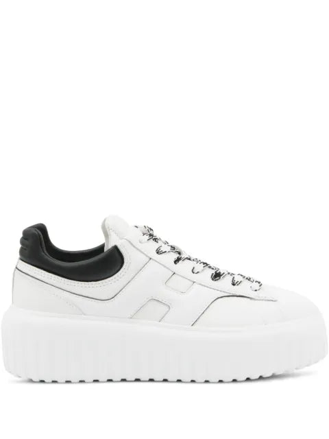 Hogan Platform Houndstooth-Lace Sneakers