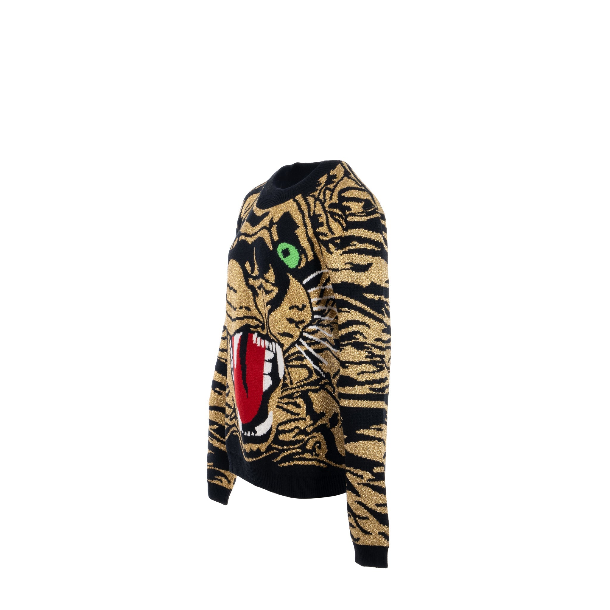 gucci-size-s-jacquard-tiger-sweater-wool-metallised-fiber-gold-black-green
