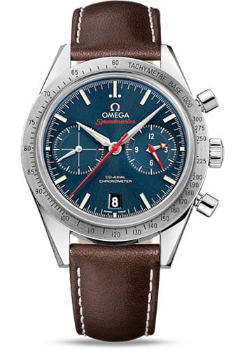 omega-speedmaster-57-omega-co-axial-chronograph-watch-41-5-mm-steel-case-brushed-bezel-blue-dial-brown-leather-strap-331-12-42-51-03-001