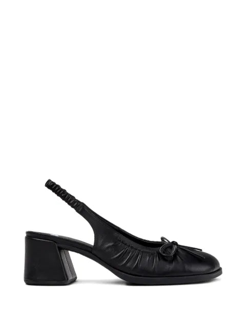 Camper leather bow-detail pumps