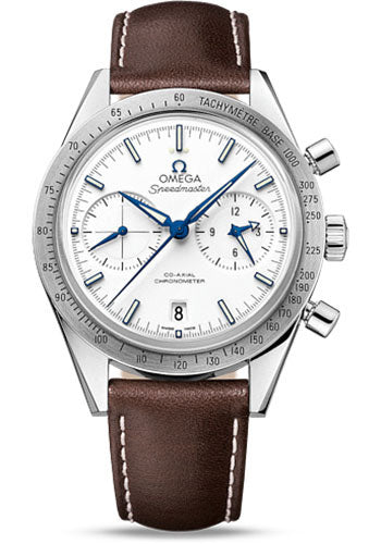 omega-speedmaster-57-omega-co-axial-chronograph-watch-41-5-mm-grade-5-titanium-case-brushed-bezel-white-dial-brown-leather-strap-331-92-42-51-04-001
