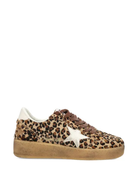 Golden Goose star leopard leather trainers