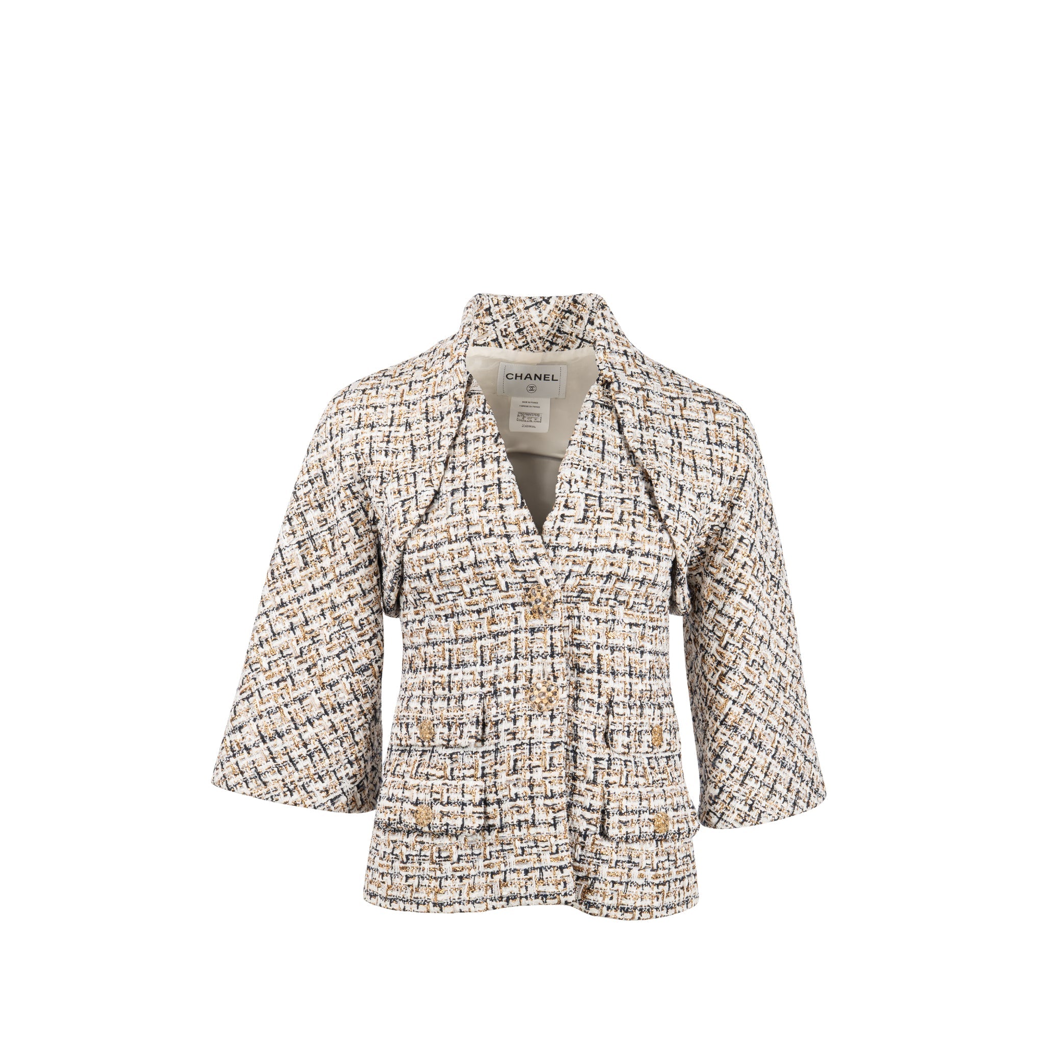 chanel-size-36-tweed-jacket-white-black-gold