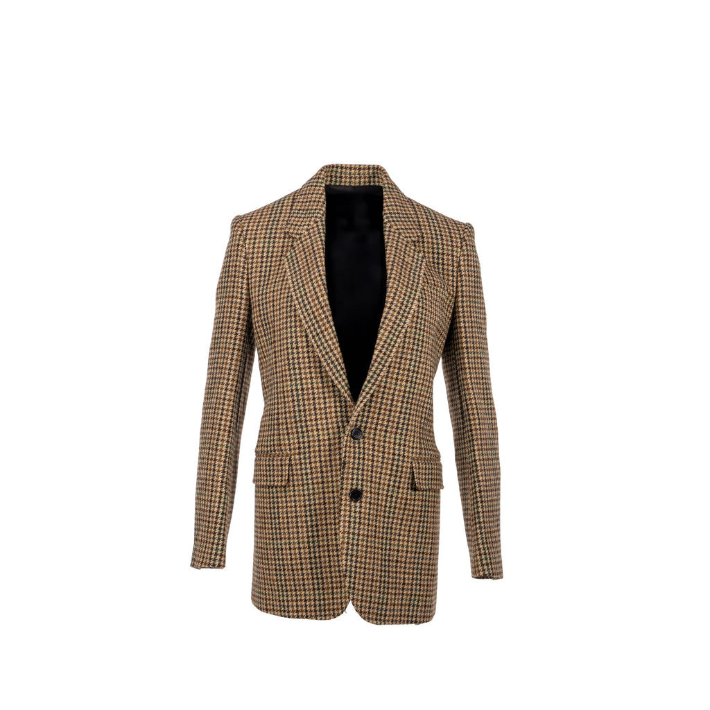 celine-size-34-classic-jacket-in-checked-wool-brown-green-multicolour