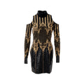 balmain-size-38-open-shoulder-velvet-dress-cotton-elastan-black