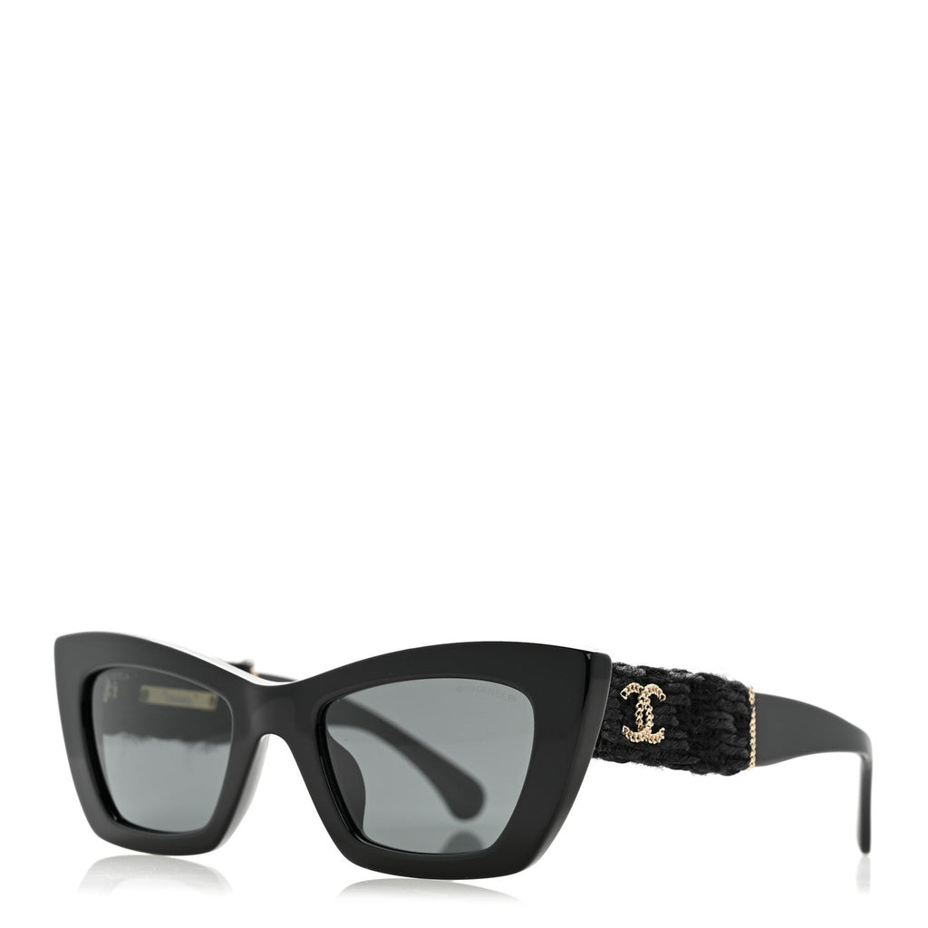 Chanel Cat-Eye Sunglasses — Black – Tweed CC 71550A