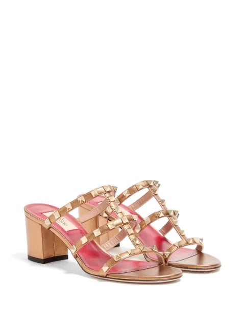 Valentino Garavani Rockstud slide sandals in laminated nappa 60mm – 58608