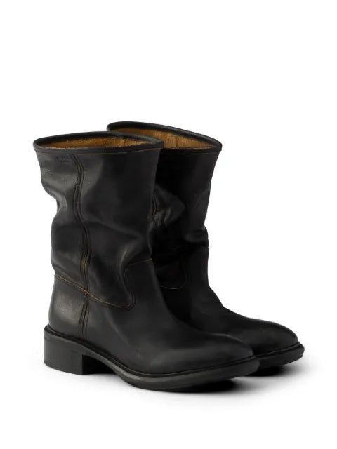 Prada vintage-effect leather boots – 39710