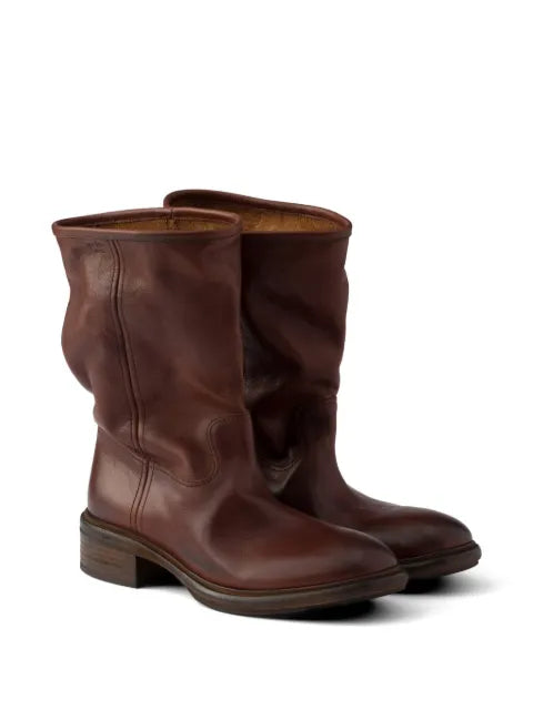 Prada vintage-effect leather boots – 39922