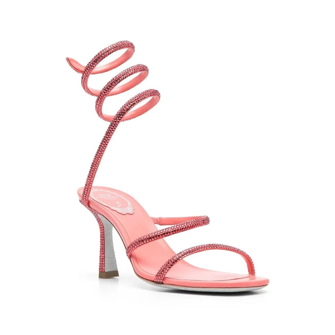 RENÉ CAOVILLA EDEN CRYSTAL-EMBELLISHED FLAT ESPADRILLE PINK