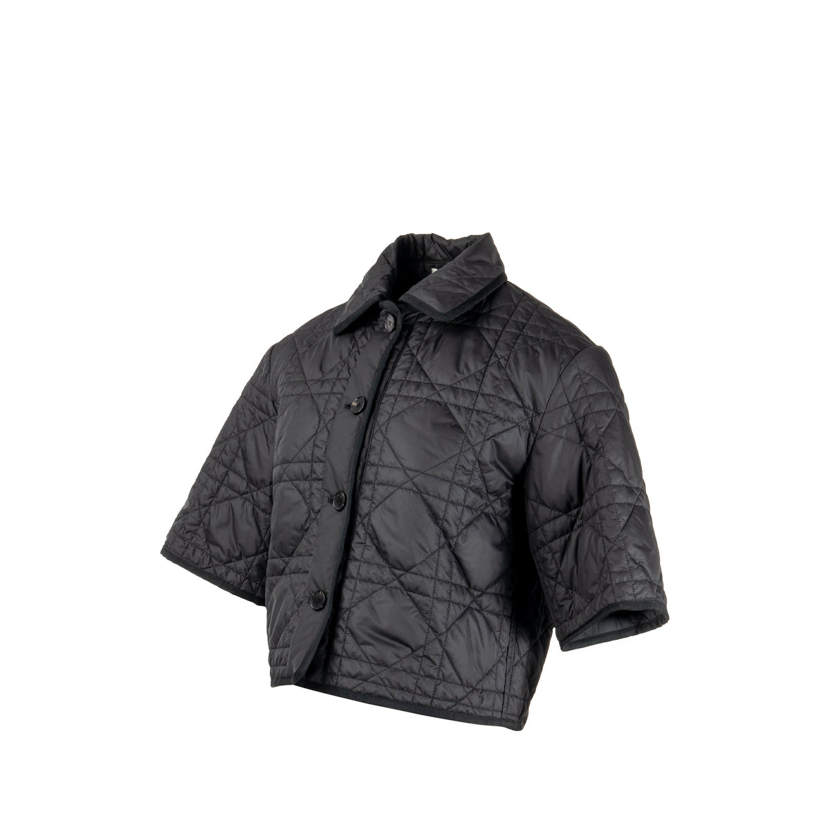 dior-size-xs-quilted-short-sleeve-jacket-polyester-black