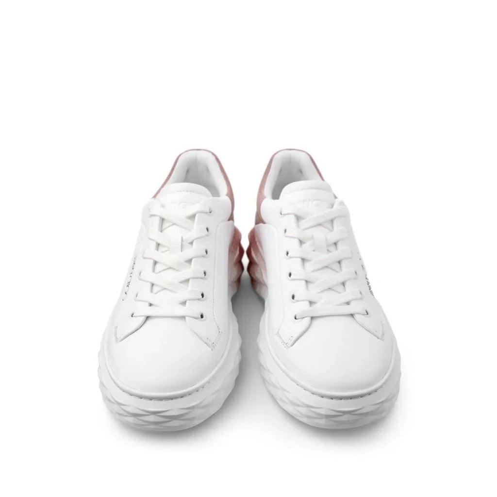 JIMMY CHOO DIAMOND RUN SNEAKERS WHITE & PINK