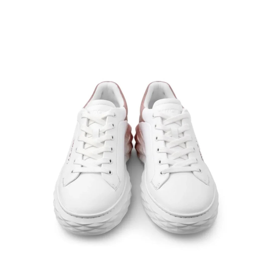 JIMMY CHOO DIAMOND RUN SNEAKERS WHITE & PINK
