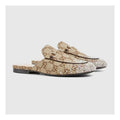 GUCCI GLITTER PRINCETOWN SLIPPERS BEIGE & BROWN GG