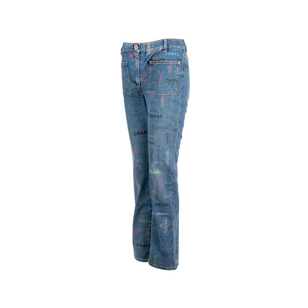 chanel-size-34-22p-letter-logo-print-straight-jeans-blue