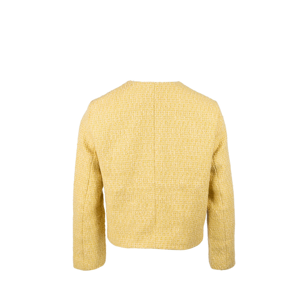celine-size-38-boucle-chasseur-tweed-jacket-wool-cotton-yellow